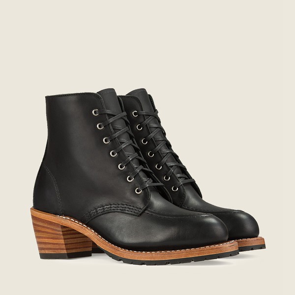 Heritage Støvler Dame - Red Wing Clara - Heeled Boundary Læder - Sort - TYIAGW-982